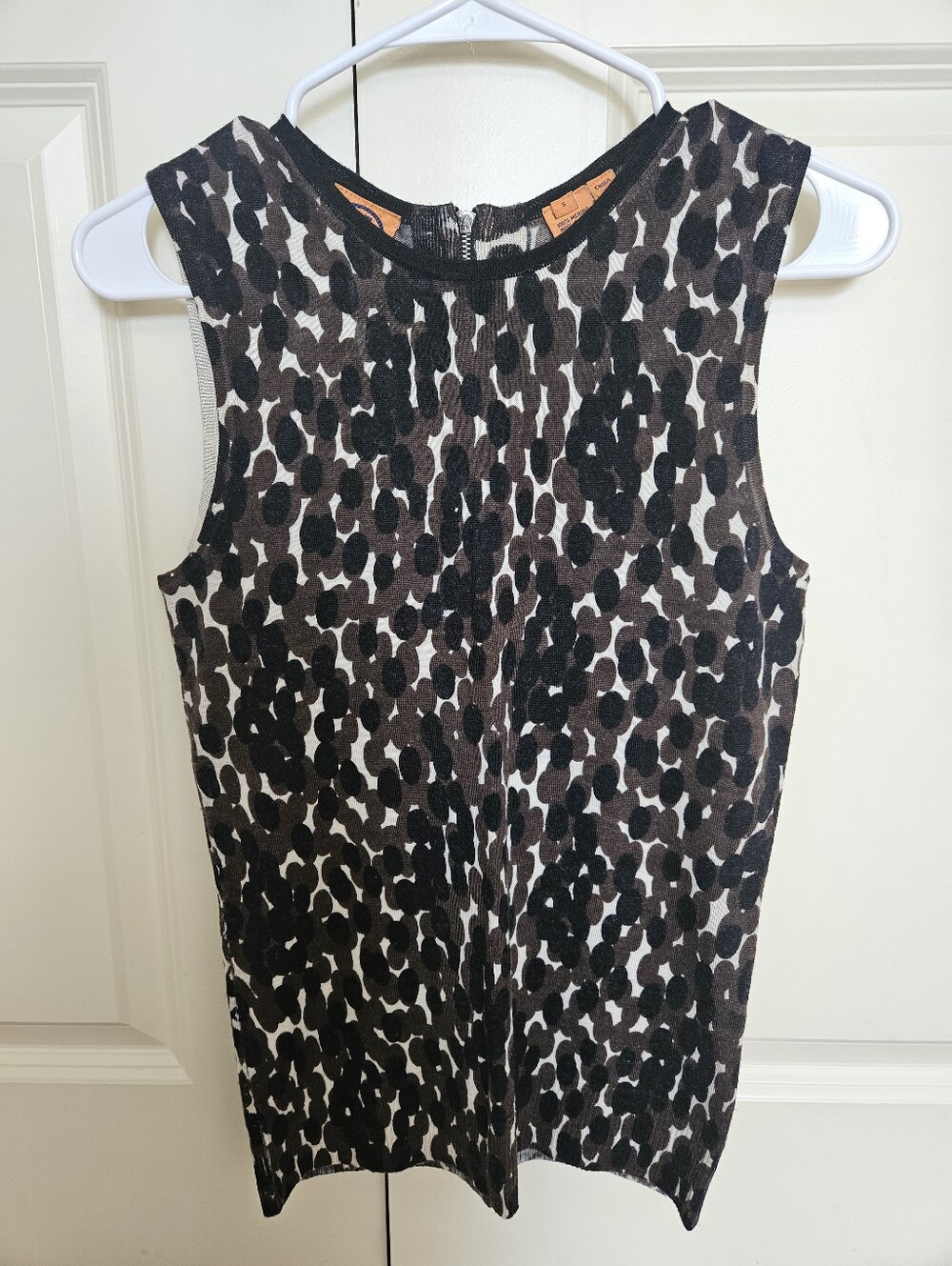 Tory Burch Women's Black And Brown Wool Tank Top Size Small
